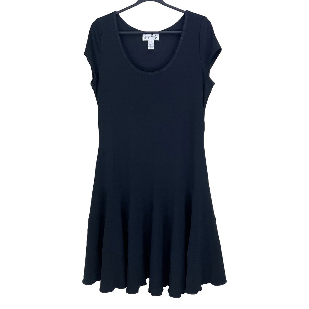 JOSEPH RIBKOFF black cap sleeve tiered dress SZ 12